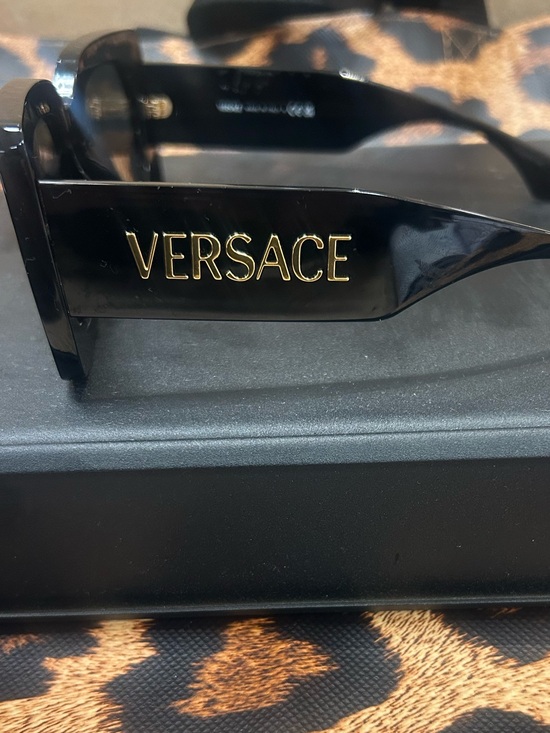 Versace Black Sunglasses with Gold Logo main image 8